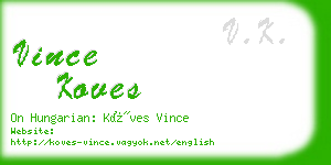 vince koves business card